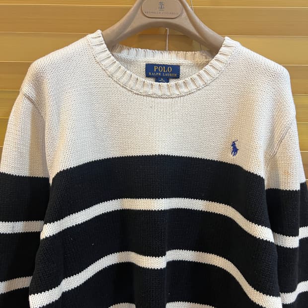 폴로랄프로렌 주니어 네이비 코튼라운드니트