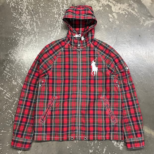 폴로랄프로렌 빅포니 체크 코튼바람막이 M