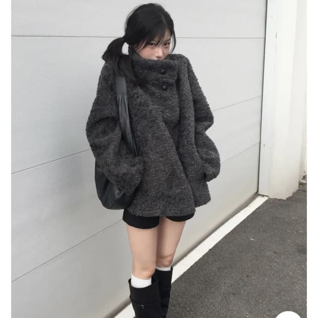 뽀글이 퍼 코트 