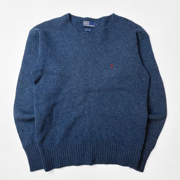 폴로 랄프로렌 90s 100% 울 베이직 로고 니트 PN5192