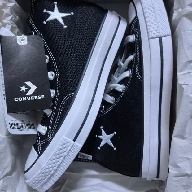 (새상품) 컨버스 하이 스투시 블랙 230