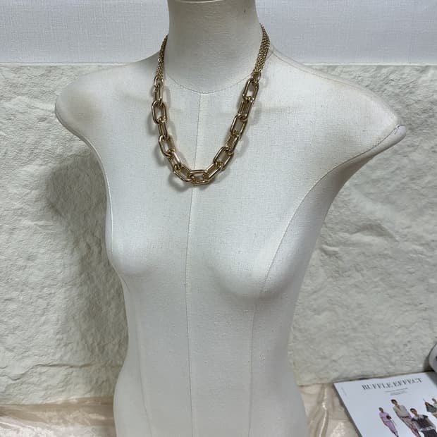 빈티지 체인  레이어드 목걸이
