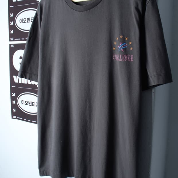 (2XL) 에잇세컨즈 반팔 티셔츠 빅사이즈 프린팅 차콜-H34598