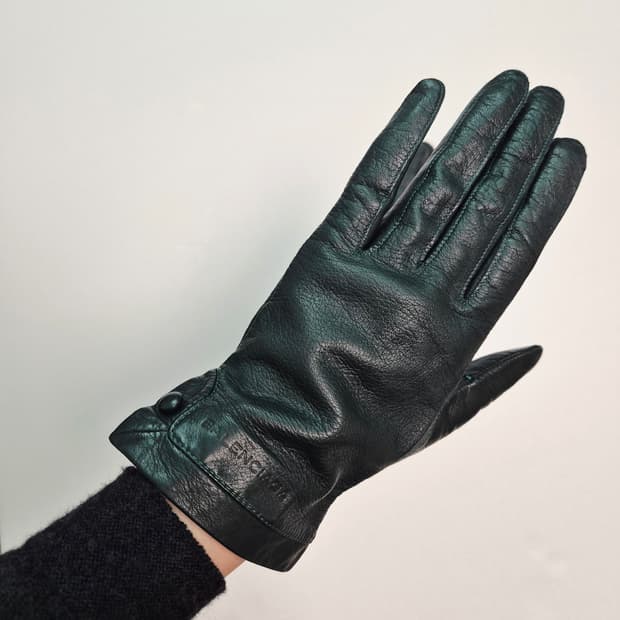 발렌시아가 다크그린 램스킨 여성 장갑