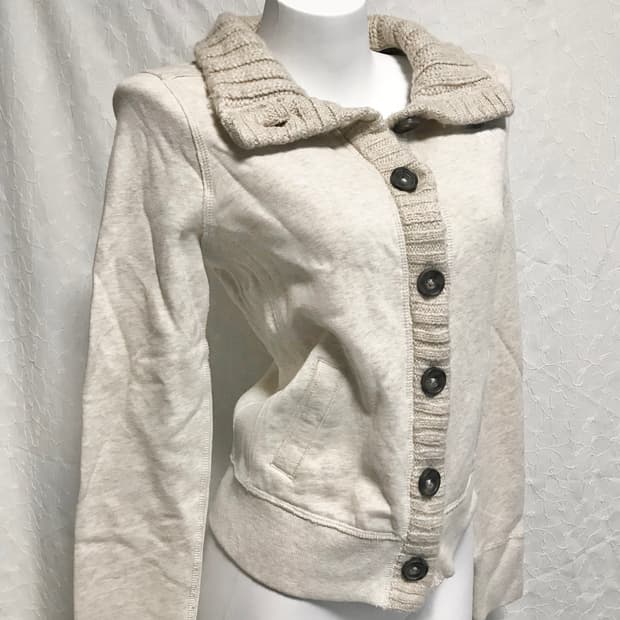 빈티지 아베크롬비 오트밀 니트 버튼 가디건