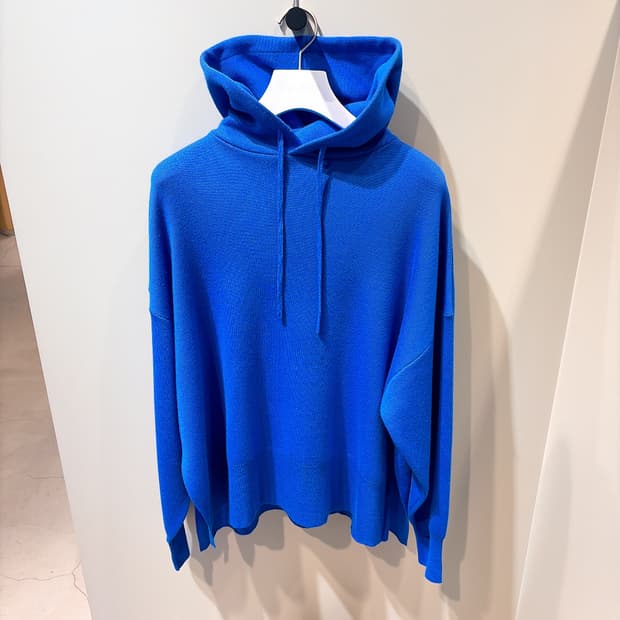 (정품/새상품) ENFOLD 엔폴드 여성 블루 울 후드 니트