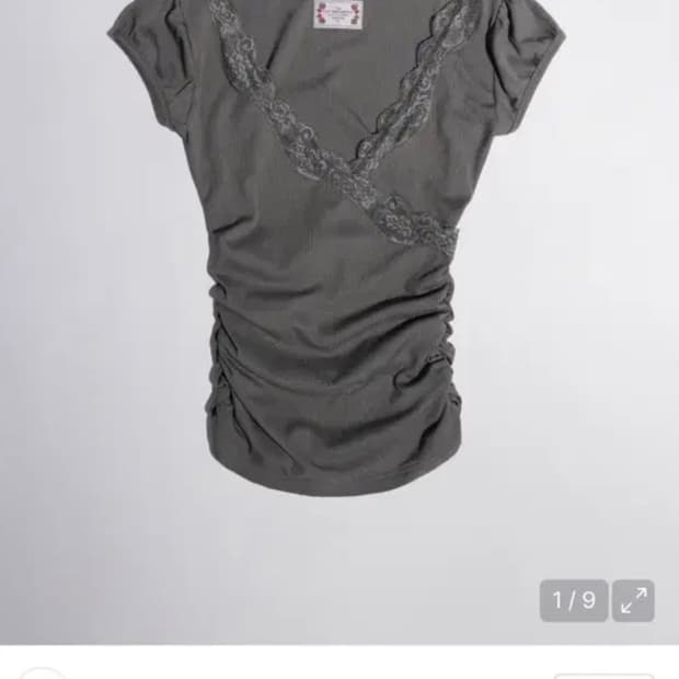 스컬프터 lace trim wrap tee 차콜 m