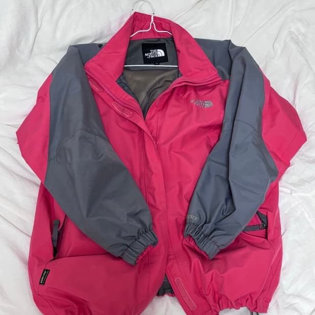 노스페이스 고어텍스 바람막이 (핑크/회색)