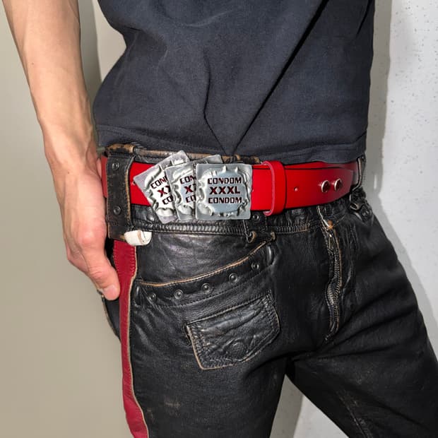 디젤 슬림 레더 팬츠