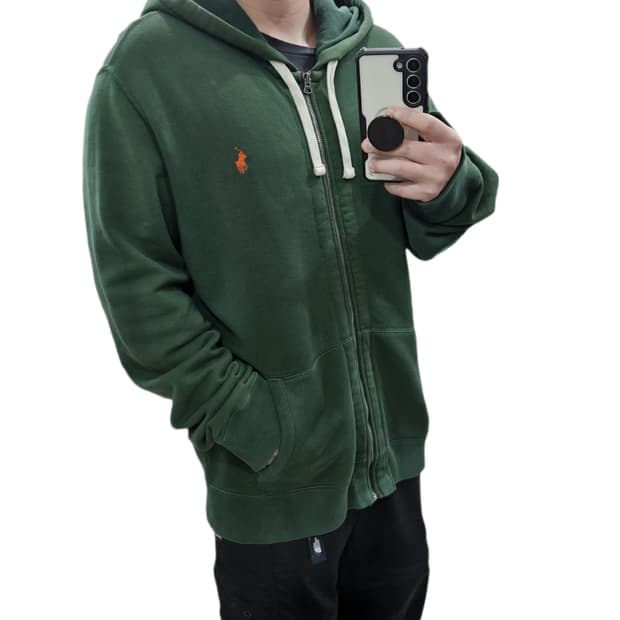 XL) 00's 폴로 랄프로렌 그린 기모 후드집업