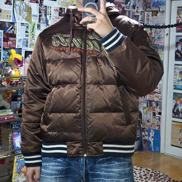 엠엘비 자이언츠 브라운 덕다운 후드 패딩