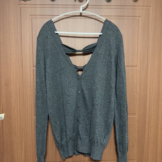 모리걸 하구미 일본 빈티지 니혼진 공겜여주 뒷리본 회색 그레이 가디건