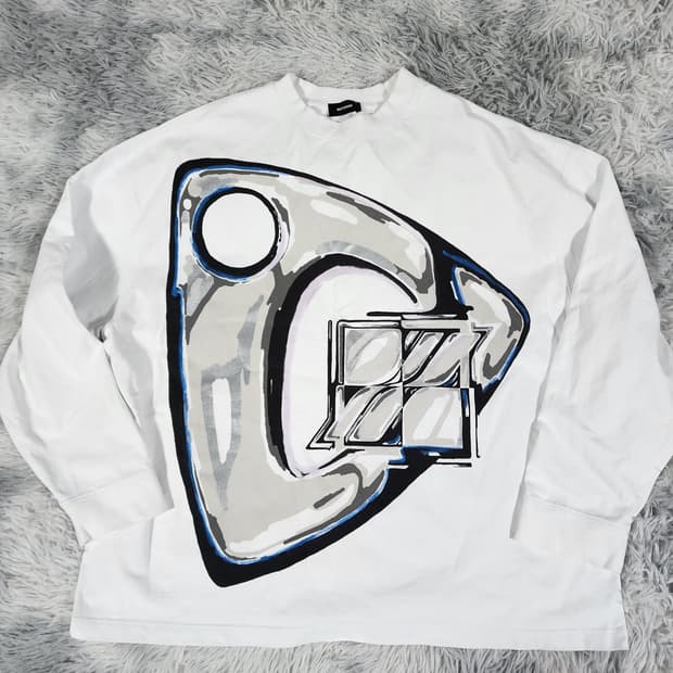 웰던We11done 미러 화이트 티셔츠