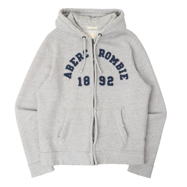 아베크롬비 그레이 아치 로고 후드집업