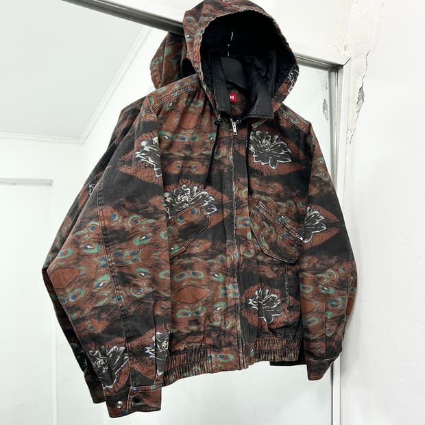 슈프림 23FW 레더카라 유틸리티 자켓 피콕