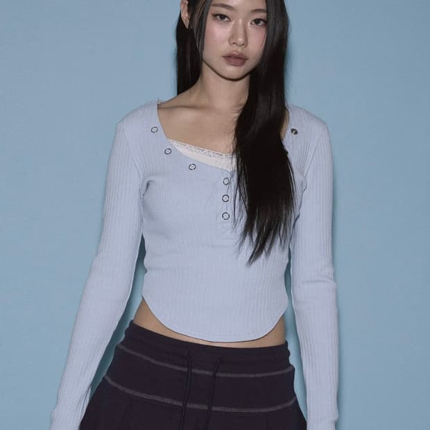 플리즈노팔로우 버니탑 스카이블루