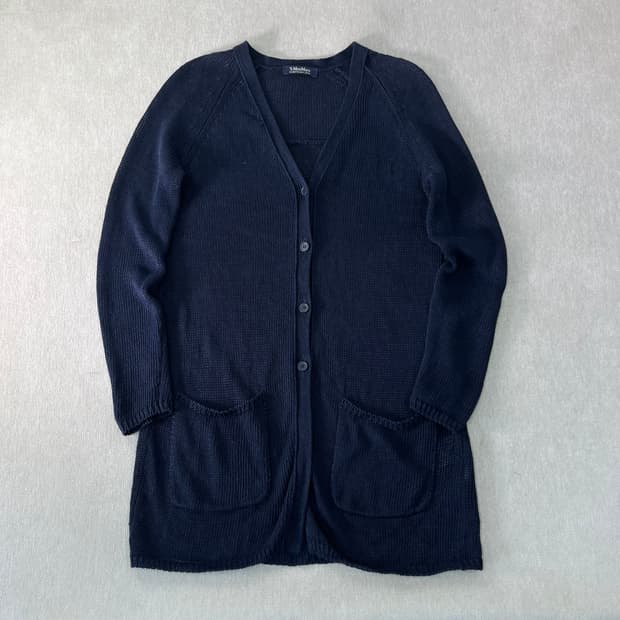 W 95 막스마라 린넨 네이비 롱 가디건