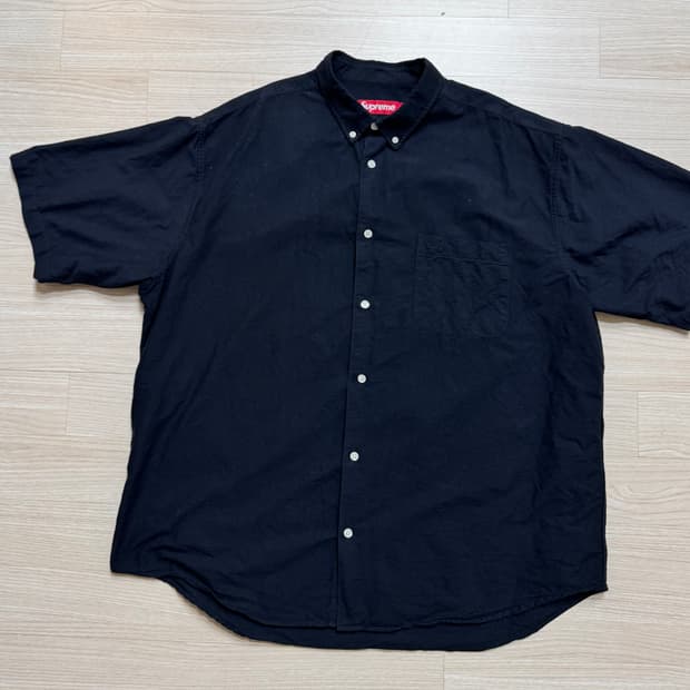 슈프림 블랙 반팔 셔츠 XL Supreme Loose Fit S/S Ox