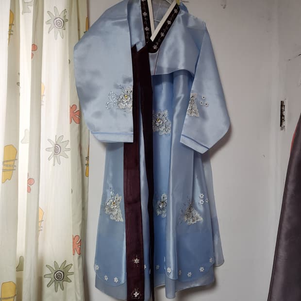 빈티지 하늘색  한복 한벌 66