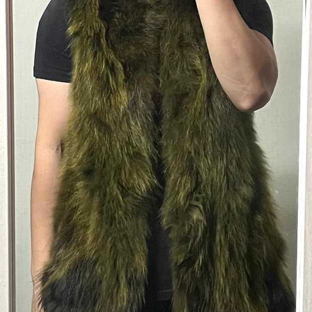 진도모피 천연 라쿤 퍼 베스트