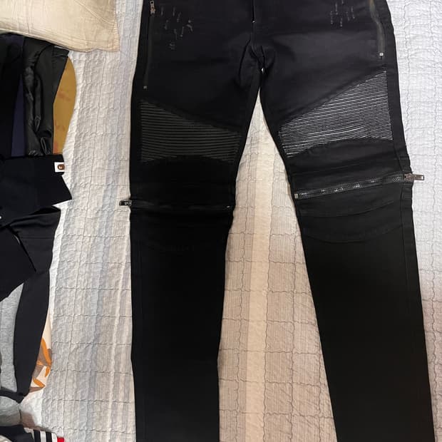 하이퍼데님 블랙모토지퍼진 34