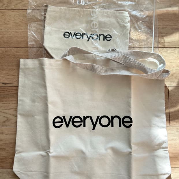 에브리원 도쿄 캔버스 토트백 파우치 세트 새상품