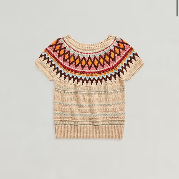 폴로 랄프로렌 자카드 숏 슬리브 스웨터 