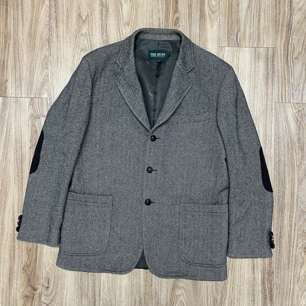 더헌트 헤링본 울 블레이저 L