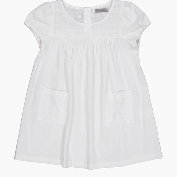 나비버스 EYELET MEMO DRESS IN WHITE
