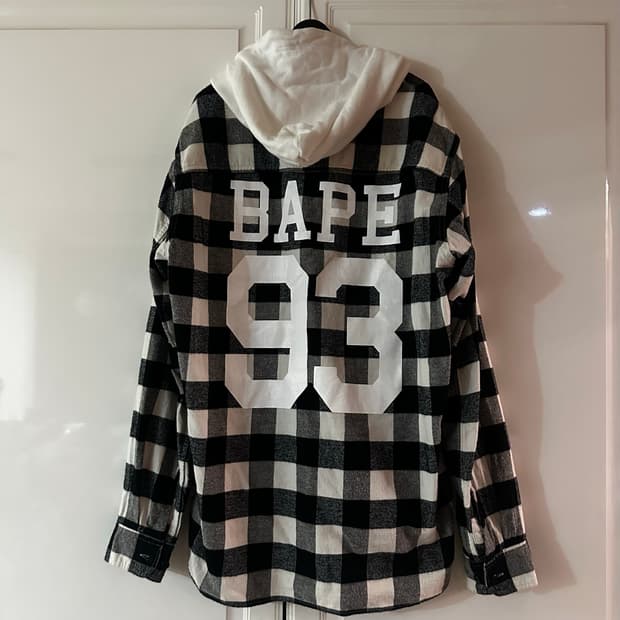 [2XL]베이프 체크 후드 셔츠