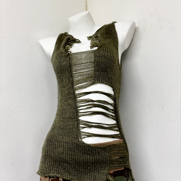 “Vintage” 00’s Grunge Mood Knit Sleevele