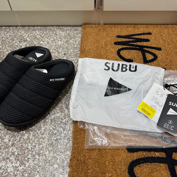 [3, 285~295] 앤드원더 스부 리플렉티브 립 퍼머넌트 샌들 블랙