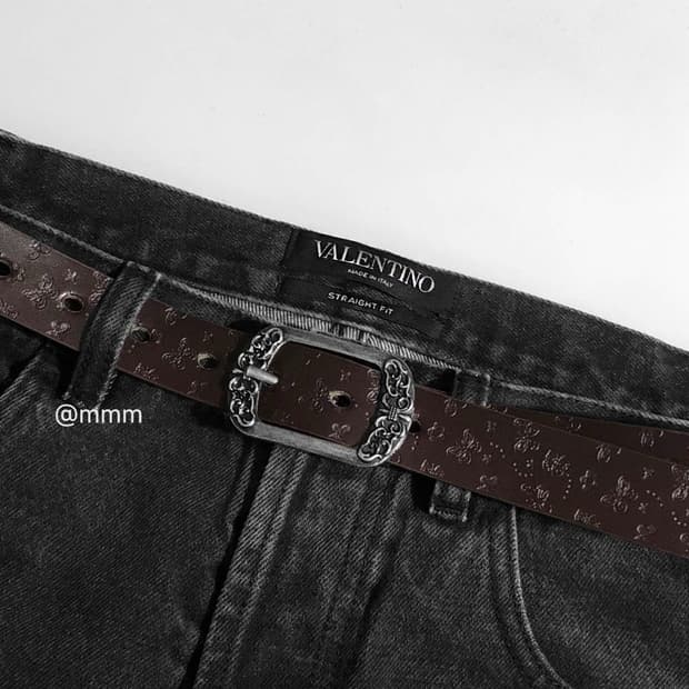 [Unisex] 에스닉 웨스턴 벨트 브라운