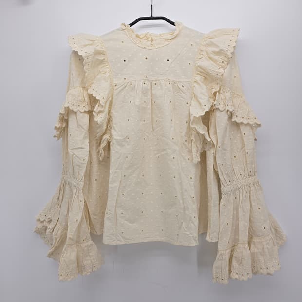 MOUSSY 레이스 러플 빈티지 블라우스