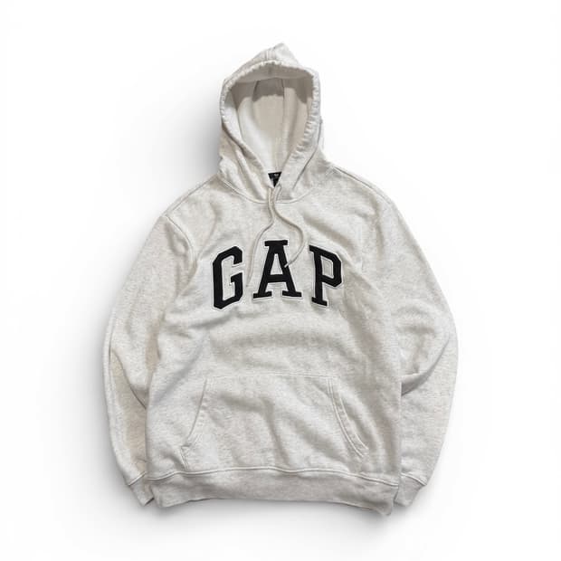 GAP 오리지널 화이트 크림 멜란지 기모 후드티