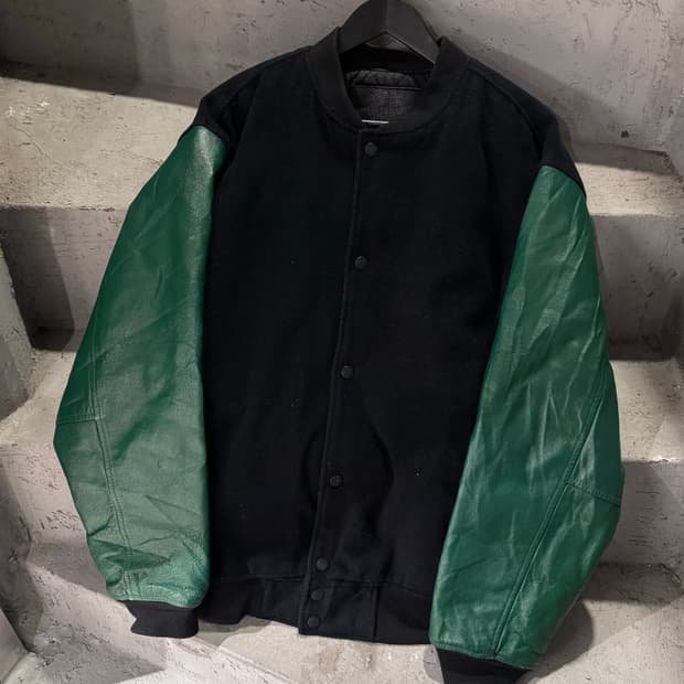 마스터피스 레더암 울 바시티 자켓 