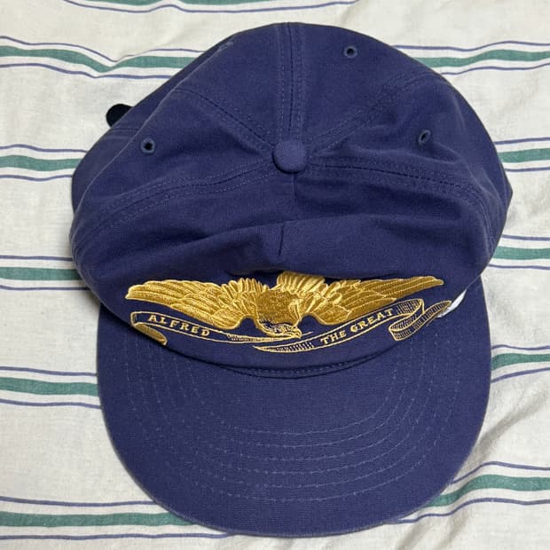 알프레드 독수리 5패널 캡 모자 네이비 헤리티지플로스