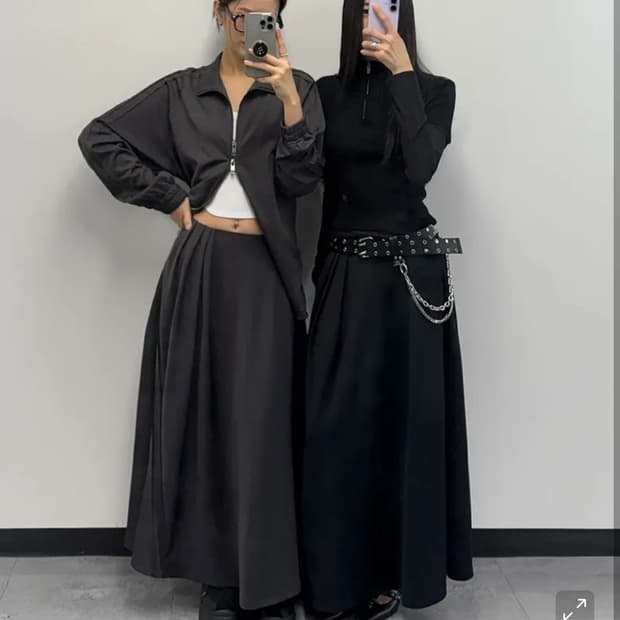 트리밍버드 더블 스트라이프 트랙 셋업 스커트