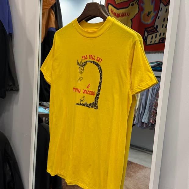80s Ched 빈티지 Giraffe 반팔 티셔츠 (made USA)