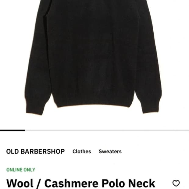 할리오브스코틀랜드 폴로넥 캐시미어 니트