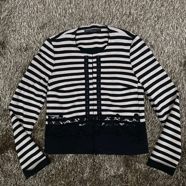 파멜라 밀라노 Pamela Milano 스트라이프 니트 가디건 XS