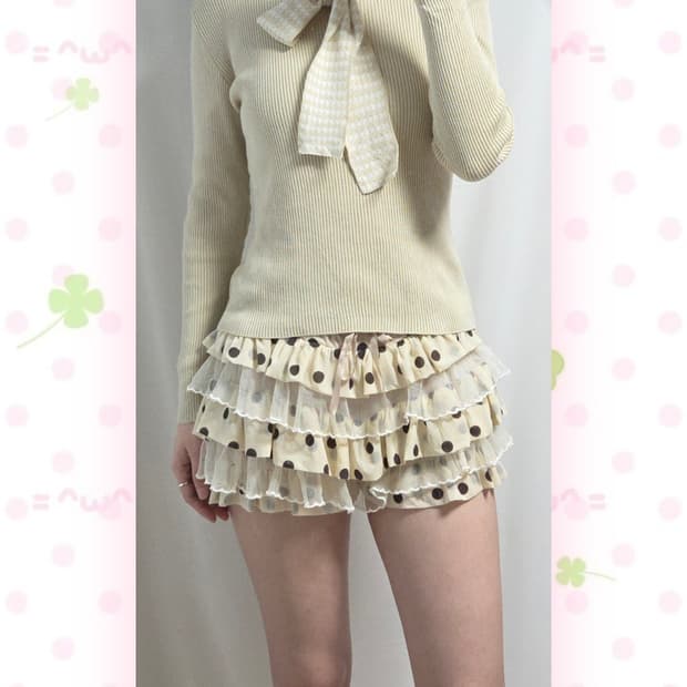 WHITE ITARIYARD 아이보리 타이 롱슬리브 티