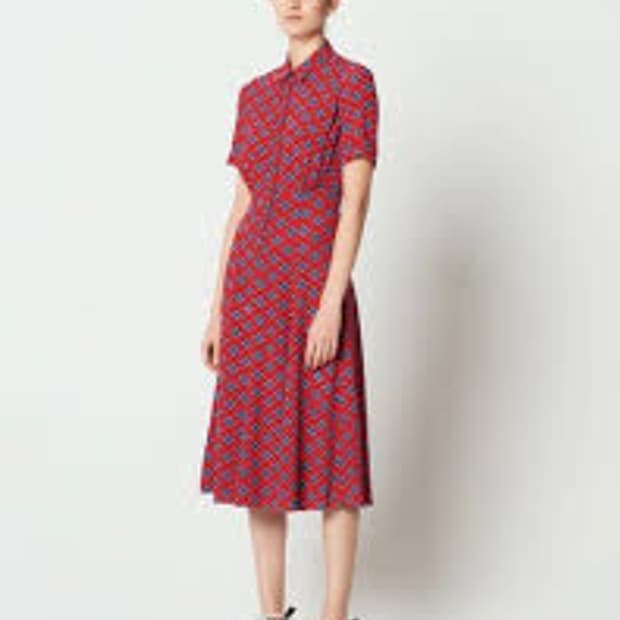 산드로(Sandro) 셔츠형 패턴 롱 원피스 36사이즈