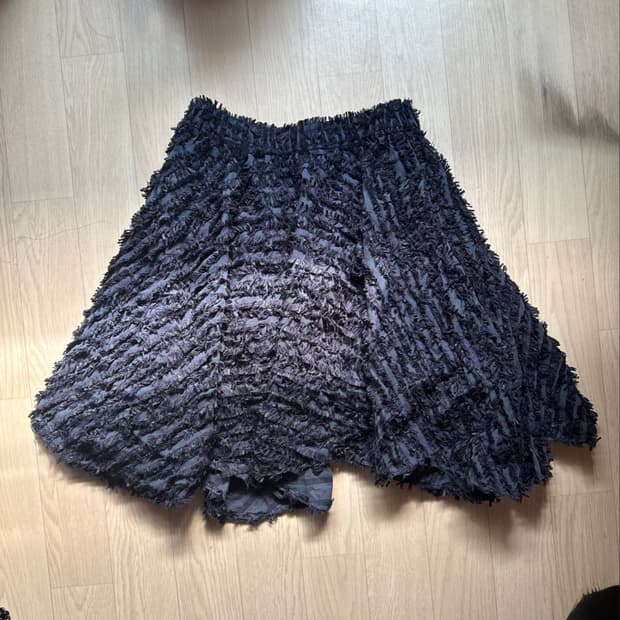 빈티지 스트라이프 네이비 레이어드 미디스커트