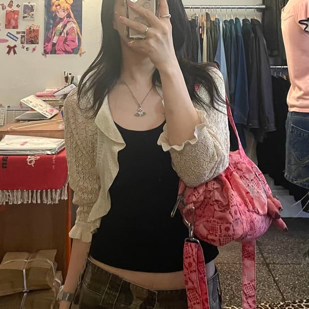 아이보리 러플 볼레로 [무배]