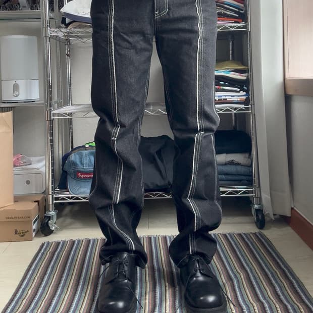 디메이든 흑청 데님 팬츠