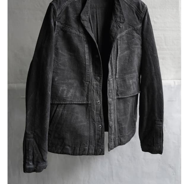 Collarless jacket / slab grey