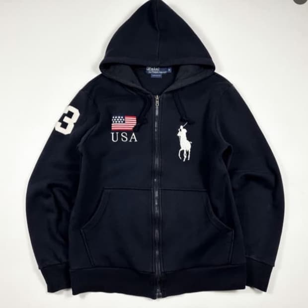 폴로 성조기 빅포니 후드집업 구합니다