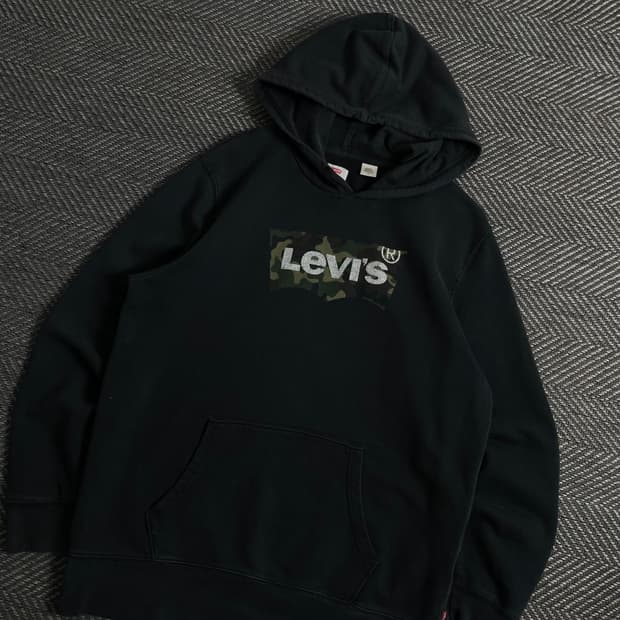  리바이스 밀리터리 로고 블랙 후드 티셔츠y 3916