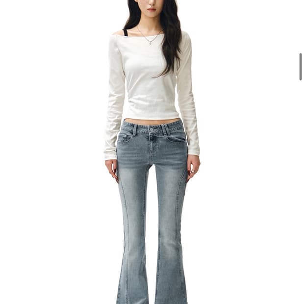 데케트 우먼 Zip Pocket Slim Low Rise 플레어 진